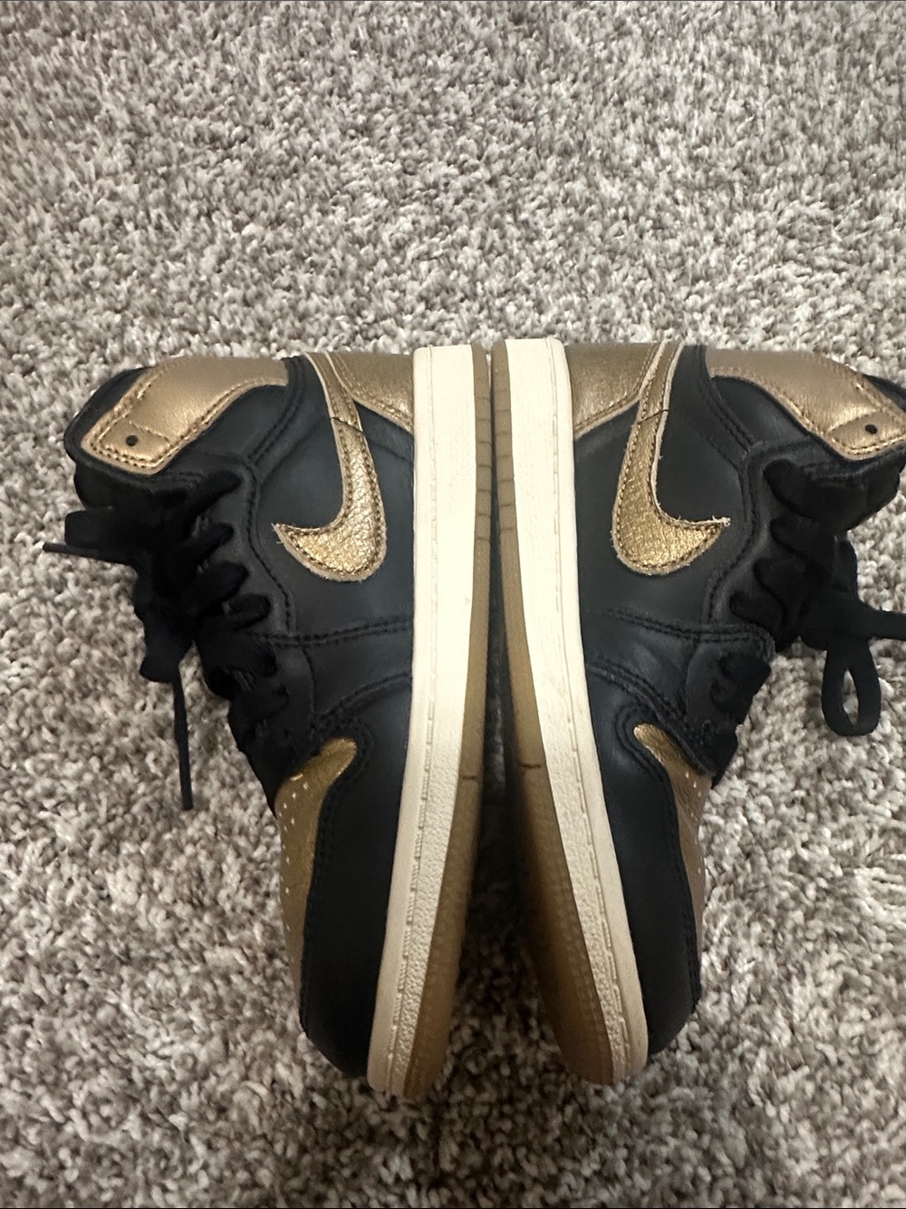 Nike Black and Gold High-Top Sneakers - Picture 6 of 6